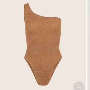 One Shoulder Brown One Piece